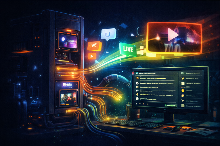 Content system feeding a live stream