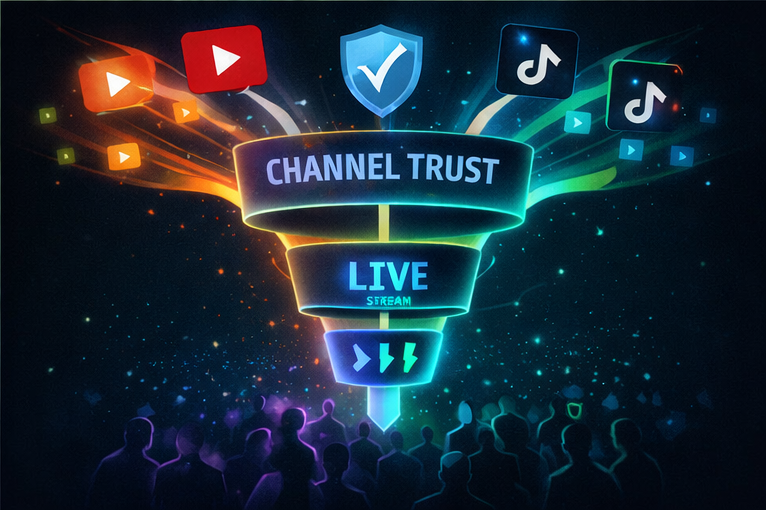 Twitch growth funnel from content to live viewers